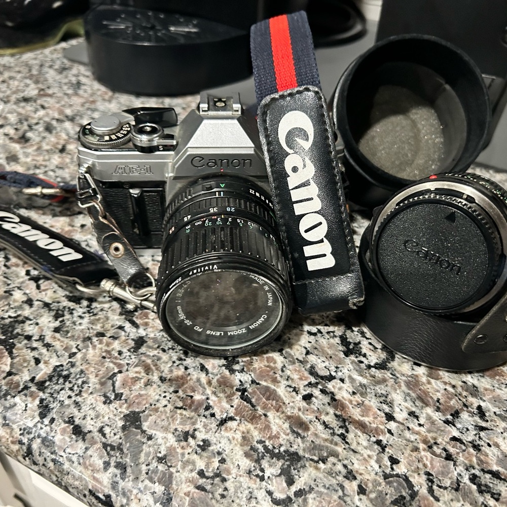 Canon AE-1 Black and Silver Film Camera